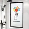 Pegatinas de Vidrio para Baño de Animales Lindos, Protección de Privacidad Translúcida y Opaca, Película de Vidrio Esmerilado de Dibujos Animados para Ventanas de Inodoro