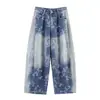 Calça de jacquard prateado com barra curva na cor café, não elástica, estilo europeu e americano, da marca Z, popular no AliExpress, azul marrom escuro ZA