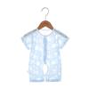 Macacão de bebê verão fino masculino e feminino de manga curta com fecho entre as pernas macacão roupas para recém-nascidos pijama de verão
