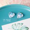 Pendientes de acrílico transparente con forma de pingüino, con perlas de imitación y estampado de flores, hechos a mano, accesorios para manualidades.