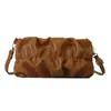 Bolsos de Alta Gama para Mujer 2025 Nuevo Bolso Bandolera de Moda Textura Plegada Bolso de Hombro Único Cruzado Color Puro Bolso Cuadrado Pequeño