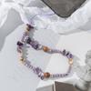 Cadena de cordón para teléfono móvil con cuentas de grava natural, novedad de verano de Amazon, cadena corta para teléfono móvil de moda para damas.