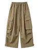 Pantalones cortos grises de secado rápido para mujer, estilo fino de verano, pantalones deportivos holgados para petite, pantalones casuales de trabajo de cintura alta, pierna ancha, de longitud media