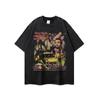 Camiseta de marca de moda hip-hop europea y americana para hombre, camiseta de manga corta holgada informal con estampado vintage de hip-hop para pareja, camiseta transfronteriza para mujer