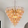 Lustre de Vidro Colorido Murano Estilo Francês para Hall de Entrada Duplex Vintage, Escadaria de Villa, Sala de Jantar, Quarto e Sala de Estar