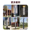 Postes de Iluminação de Paisagem Quadrados Alimentados por Energia Solar para Uso Externo com Luminárias Quadradas Esculpidas em Estilo Chinês para Projetos Imobiliários e Iluminação de Jardins, Personalizáveis