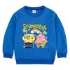 Sudadera de cuello redondo para niños de Bob Esponja Pantalones Cuadrados Primavera y Otoño 2023 Nueva Ropa para Niños y Niñas Top Estilo Occidental Abrigo de Manga Larga