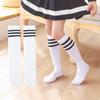 Calcetines Largos Tangram para Niños y Niñas, Calcetines de Malla Fina para Pantorrilla de Verano, Calcetines de Algodón Rayados, Calcetines de Fútbol