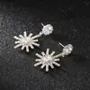 Versión coreana de pendientes de copo de nieve brillantes pendientes de temperamento y personalidad para mujer pendientes largos con borla colgante pendientes de strass E582