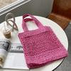 Sanze/transfronterizo nuevo bolso de mujer de moda japonesa y coreana bolso de playa bolso de hombro de paja gran capacidad bolso tejido hueco