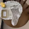 Calcetines de encaje youjiaxiu para mujer, calcetines dulces de encaje floral hasta la pantorrilla, calcetines apilables de estilo coreano para mujer