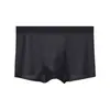 Cueca Boxer Masculina de Seda Gelada 120S, Forro Interno Antibacteriano Grau 10A, Textura Jacquard, Respirável, Fresca, Secagem Rápida, Leve