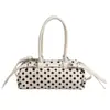 Bolsa Feminina 2026 Novo Design de Bolinhas Estilo Coreano Versátil Bolsa Transversal Moda Casual Bolsa de Ombro Bolsa Cilindro