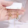 Pendientes de Hilo con Pipa de Zircón Moda Coreana Nicho Creativos Pendientes Largos Adelgazantes para Mujer