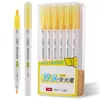 Plumón Tumi 901 de doble punta, marcador colorido para resaltar puntos clave, 6 colores suaves que no cansan la vista, alto valor estético, adecuado para journaling