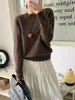 Deseo para "Naranja" Suéter de Punto de Lana Cachemir Cepillada Suave y Elástica Cuello Redondo Mujer 26 Otoño Invierno