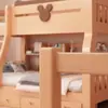 Litera multifuncional de madera maciza para niños, literas alta y baja, cama para padres e hijos, cama de dos niveles de madera para adultos