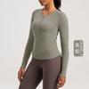 Camiseta deportiva de manga larga para mujer, estilo Henry, de Athena Lulu Lanjing, para yoga, correr y fitness
