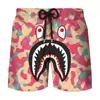 Pantalones cortos de verano transfronterizos nuevos con estampado digital 3D de cabeza de tiburón, para pareja, hombres y mujeres, marca de moda japonesa, pantalones de playa