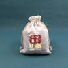 Bolsa de regalo de algodón blanco de alta densidad con cordón ajustable, ideal para guardar joyas, dulces navideños y mucho más.