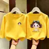 Camiseta de manga larga para niña, algodón puro, nueva y elegante camiseta de otoño para niños 2026, camiseta básica de otoño para niña pequeña