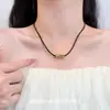 Novo Colar Dourado Tubo Redondo Pequeno Estilo Chinês, Requintado e de Alto Padrão, com Design de Nicho e Toque Criativo, Adequado para Uso Diário, Colar Simples e Versátil