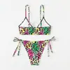 Traje de baño de dos piezas nuevo transfronterizo 2024 Bikini sexy con tiras de estilo europeo y americano estampado