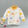 Nuevos Tops Térmicos de Tres Capas para Niños para Primavera, Otoño e Invierno, Cárdigans Acolchados de Algodón para Niños y Niñas, Camisas de Manga Larga de Otoño para Bebés, Camisetas de Capa Base