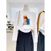 Camiseta Larga de Manga Larga de Moda y Juvenil para Mujer, Nuevo Estilo Primavera 2026, Camiseta Básica Ajustada de Canalé 100% Algodón con Hombros Normales