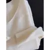Camiseta Básica de Punto Lisa de Cuello en V Estilo Holgado Perezoso Ins para Mujer Primavera 2026 Ropa Interior Elegante Suéter Suave