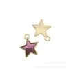 Llavero de aleación de estrella multicolor con esmalte, cadena para teléfono, collar, pulsera, pendientes, colgante DIY, adorno colgante, joyería