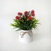 Maceta artificial de 9 piezas de diente de león transfronteriza para escritorio de oficina, planta de flor simulada para decoración interior y exterior, maceta mini de flor artificial