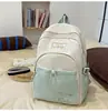 Mochila Estilo Japonês Nova Tendência Alta Aparência Cor Fresca e Doce Color Blocking para Alunos do Ensino Fundamental e Médio, Mochila Leve de Viagem