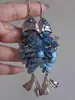 Aretes de Borlas de Cola de Pez de Concha Azul Soñadores Diseño de Personalidad de Temperamento de Nicho Moda Exquisitos de Lujo Ligero Versátiles