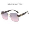Óculos de Sol Feminino High-end 2025 Nova Chegada Sem Aro Borda Cortada Anti-ultravioleta Polarizado Rosto Grande Emagrecimento Óculos de Sol Lisos
