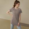 Novedad Estilo Deportivo Manga Corta para Mujer, Adelgazantes y de Gama Alta, Tops de Yoga, Camisetas de Fitness de Longitud Media que Cubren los Glúteos para Correr