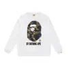 Otoño e invierno estilo japonés marca de moda cabeza de simio estampado de dibujos animados unisex joven suéter sudadera holgada venta al por mayor y dropshipping