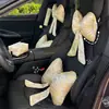 2026 Nuevo Modelo Reposacabezas y Soporte Lumbar para Coche, Nueva Almohada Decorativa Creativa para Coche Estilo Chino con Lazo y Cinta, Cojín para Coche