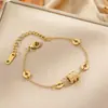 Pulsera de Acero de Titanio Brillante Dorada de Cintura Pequeña para Mujer, Simple y que No se Desvanece, Joyería de Mano de Moda Popular, Joyería de Nicho de Estilo Genial