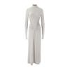 Comércio Exterior Transfronteiriço Outono Moda Feminina Atacado Gola Alta Manga Longa Design Ajustado Franzido Elegante Longo Vestido de Luxo