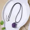 Clúster de Amatista Uruguaya Natural Colgante de Piedra Bruta Forma de Gota de Agua Clúster de Cristal de Amatista Colgante de Collar Venta al por Mayor en Stock