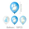 Amazon Azul Ganso Bobo Decoração de Festa de Aniversário Suprimentos Bandeira Balão Topper de Bolo Enfeites Pendurados Espirais Conjunto de Cinco Peças