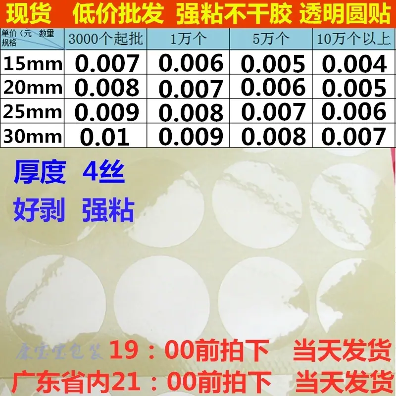 透明圆贴