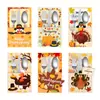 Decoración de Escritorio Transfronteriza de Nuevo Otoño para Acción de Gracias Creativo Pavo Calabaza Set de Cubiertos de Papel Suministros para Fiestas