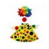 Conjunto de Fantasia de Ganso Palhaço para Pet Roupa de Bolinhas com Cabelo Cacheado e Nariz para Diversão nas Festas [Feito Sob Medida]