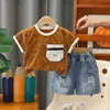 Conjunto de Verano para Niños 2026 Estilo Nuevo Bebé Niños Estampado Completo Dibujos Animados Manga Corta Conjunto de Dos Piezas Ropa Casual Ropa para Niños