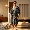 Bata de jacquard de gasa de doble capa de algodón, bata estilo kimono vintage, corte largo para primavera y otoño, ropa de casa para parejas, disponible para venta al por mayor