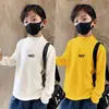Y2138 # Camiseta Térmica de Base Masculina Outono e Inverno Quente Meia-Gola Alta Infantil para Crianças Maiores