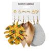 Amazon cross-border novos brincos retrô franceses terno círculo brincos de pérola conjunto de 6 peças para mulheres conjunto de brincos