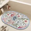 Alfombra de Baño con Patrón Floral de Lujo para Uso Doméstico, Felpudo Absorbente de Agua y de Secado Rápido para la Entrada del Baño, Felpudo Fresco y Sencillo para la Entrada